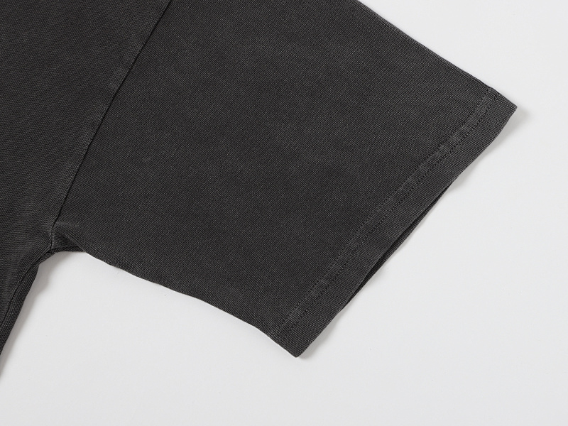 220gsm Union Kingdom Washed Black 100% Cotton Loose Fit Blank T-shirt · 6