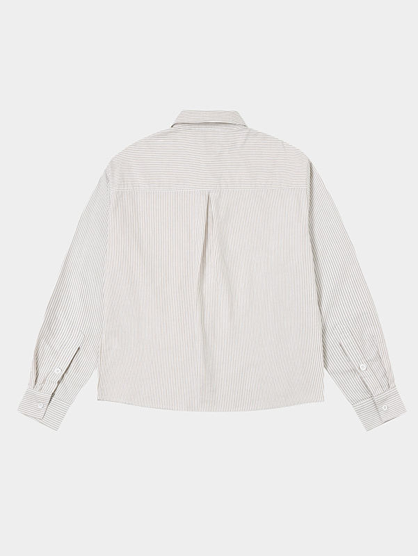 [Restocking]180gsm 100% Cotton Oxford Weave Boxy Cropped Fit Long-sleeved Shirt 11
