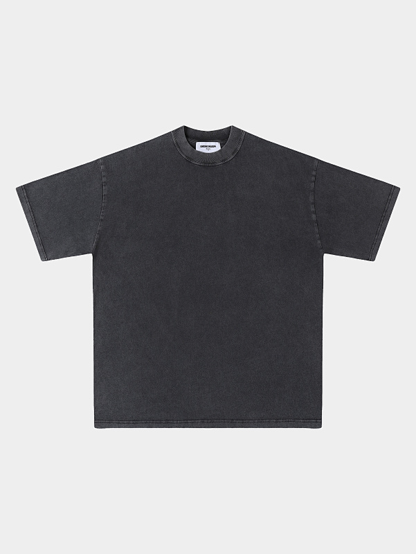 250gsm Union Kingdom Vintage Washed Gray 100% Cotton Loose Fit Blank T-shirt