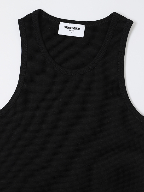 380g Union Kingdom 100% Cotton Slim And Cropped Fit Waffle Weave Tank Top 3