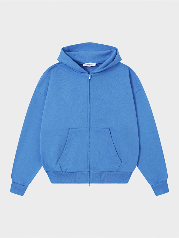 480gsm Union Kingdom 100% Cotton French Terry Boxy Cropped Fit Zip-up