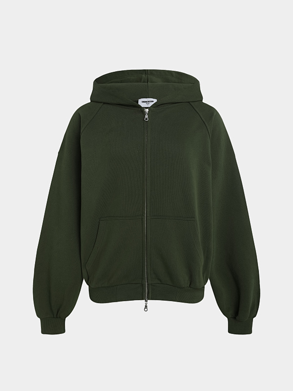 480gsm Union Kingdom 100% Cotton French Terry Raglan Boxy Cropped Fit Zip-up