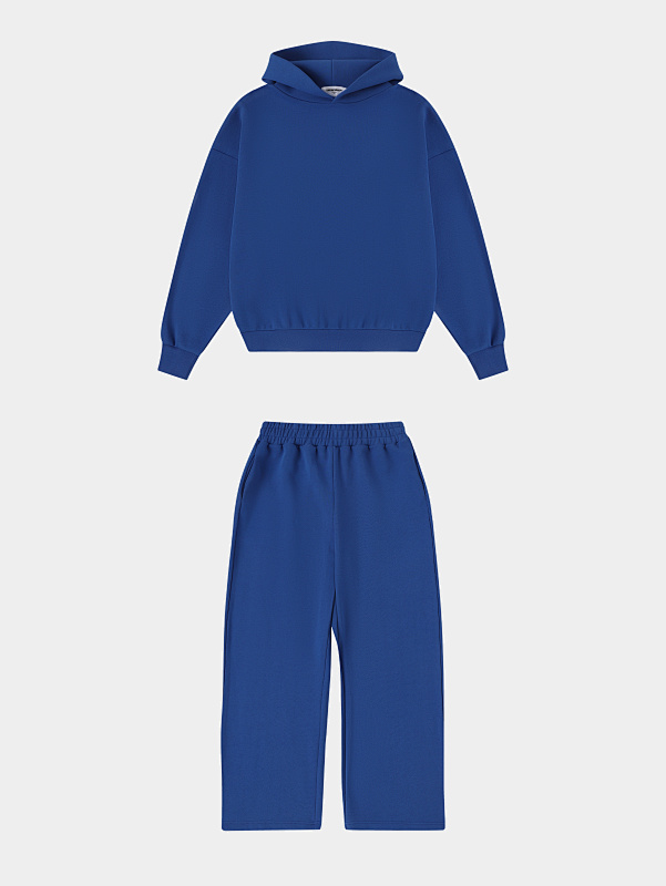 450gsm Union Kingdom 100% Cotton Boxy Chemical Blue Blank Tracksuits
