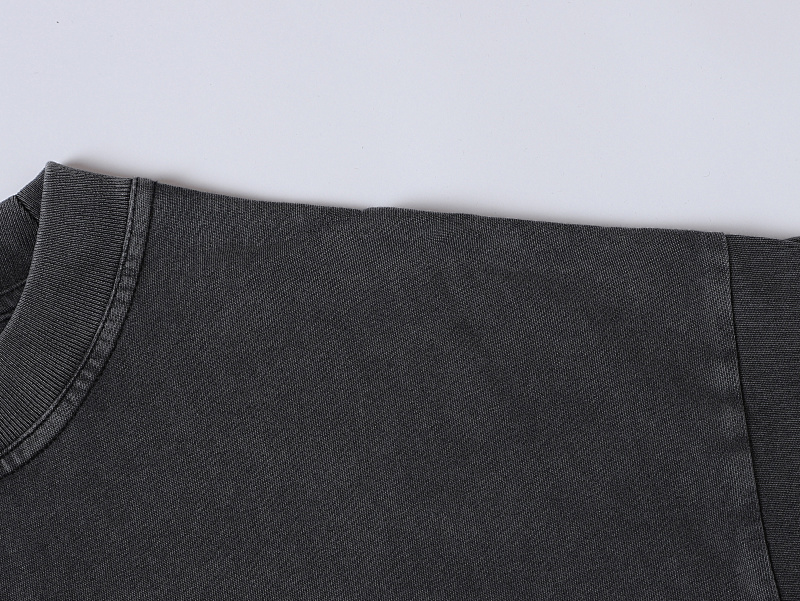 250gsm Union Kingdom Vintage Washed Gray 100% Cotton Loose Fit Blank T-shirt 5