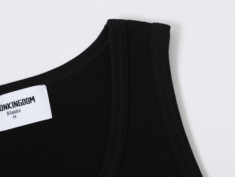 380g Union Kingdom 100% Cotton Slim And Cropped Fit Waffle Weave Tank Top 4