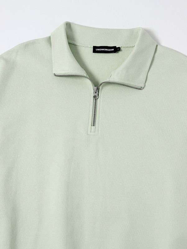360gsm Union Kingdom 100% Cotton Boxy Cropped Fit Quarter-zip Sweatshirt 4