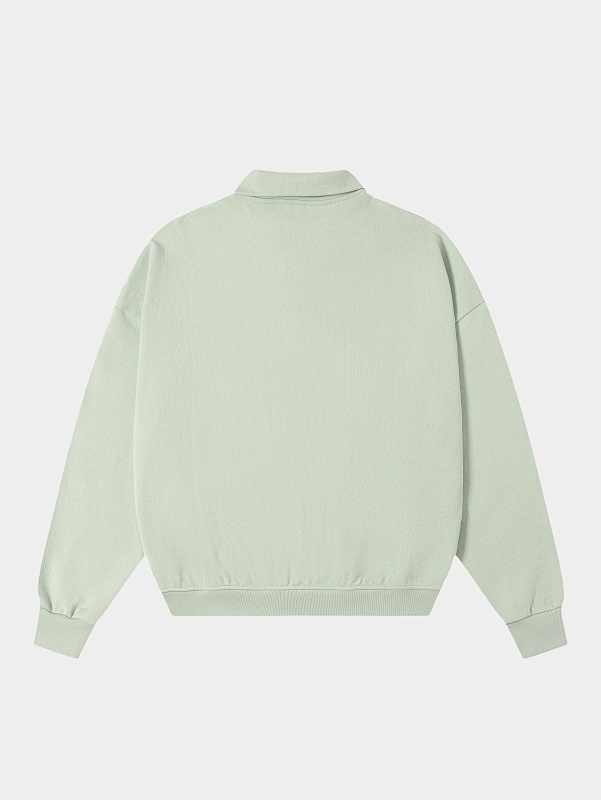 360gsm Union Kingdom 100% Cotton Boxy Cropped Fit Quarter-zip Sweatshirt 3
