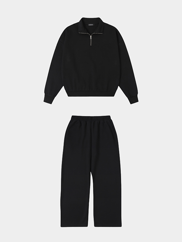430gsm Union Kingdom Double-face Fabric Boxy Cropped Fit Quarter-zip Sweatshirt 10