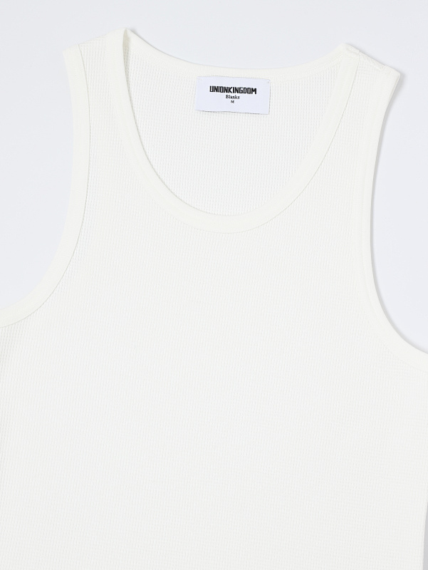 380g Union Kingdom 100% Cotton Slim And Cropped Fit Waffle Weave Tank Top 12