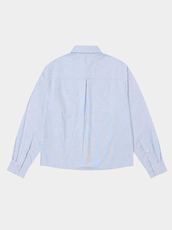 [Restocking]180gsm 100% Cotton Oxford Weave Boxy Cropped Fit Long-sleeved Shirt 2