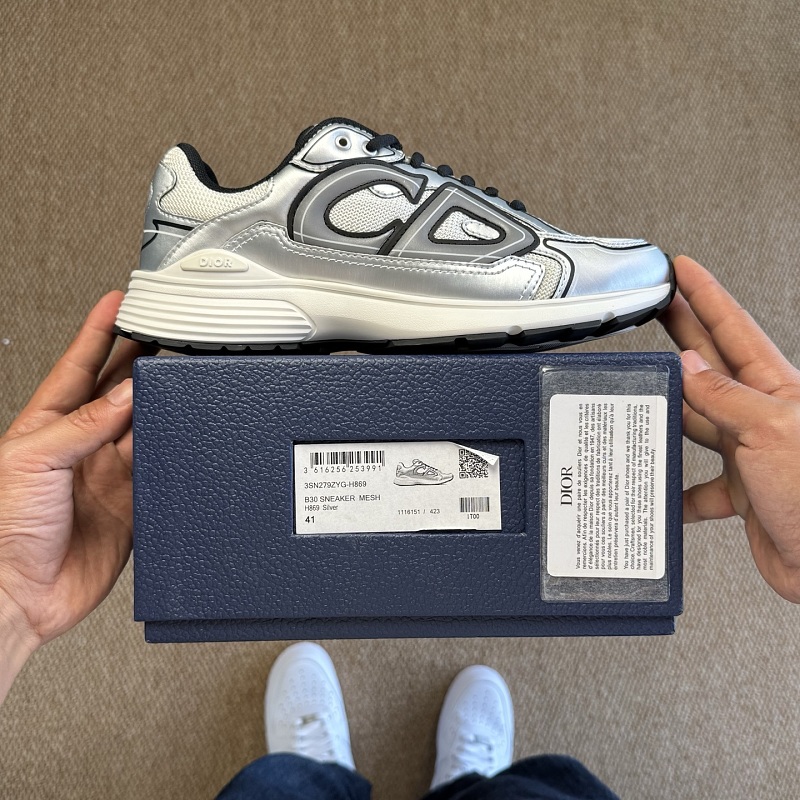 Dior B30 Sneakers · Silver White 9
