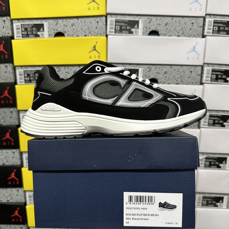 Dior B30 Sneakers · Black White Green 10