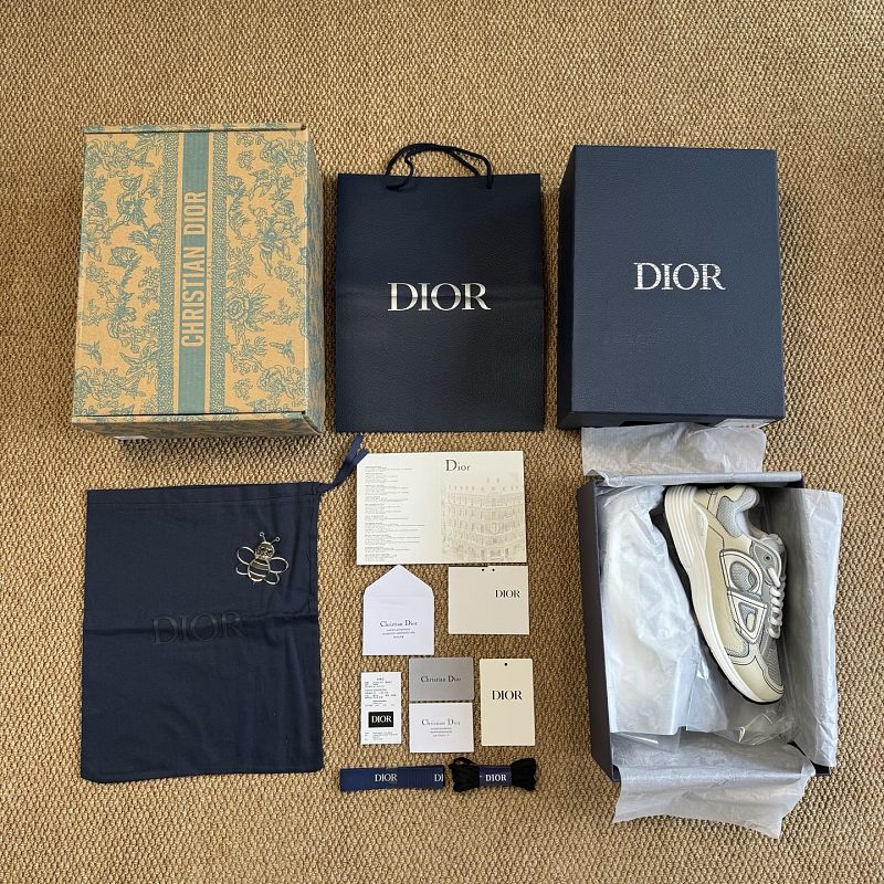 Dior B30 Sneakers · Grey Mesh Cream