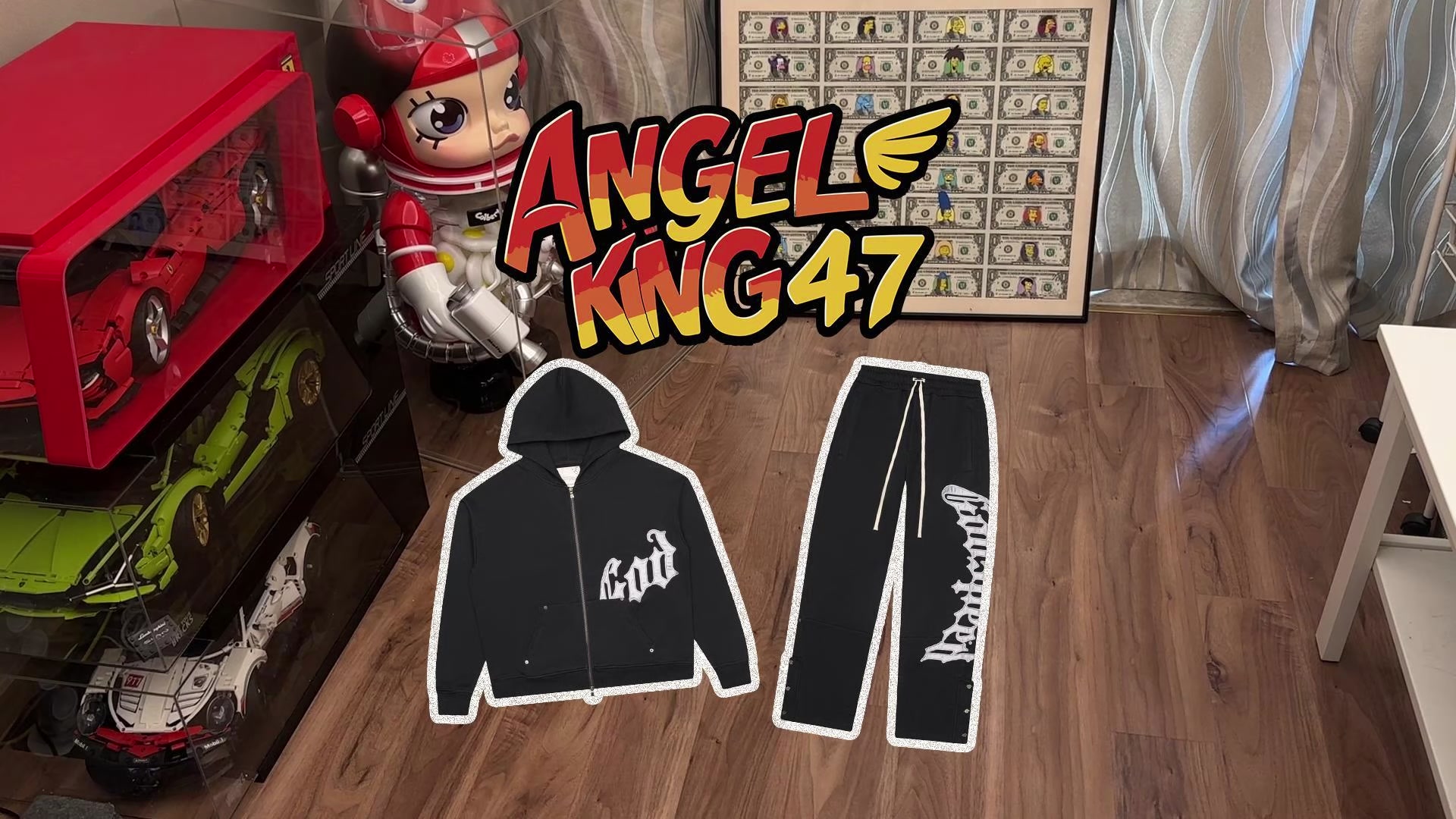 Black/Silver Satin Og Logo Sweatsuit V2 Godspeed