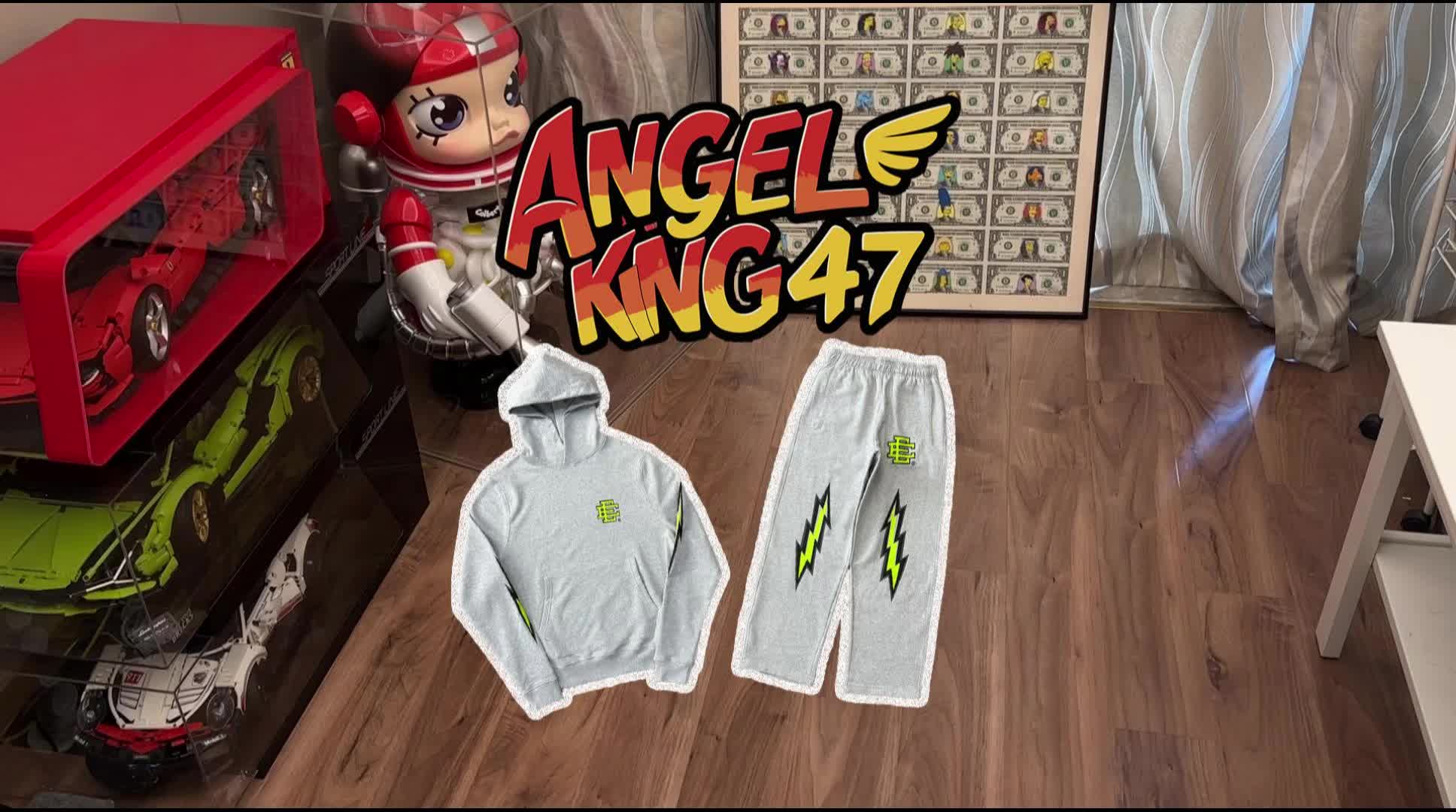 Eric Emanuel Ee Basic Hoodie Gray/Lime Bolt 24FW
