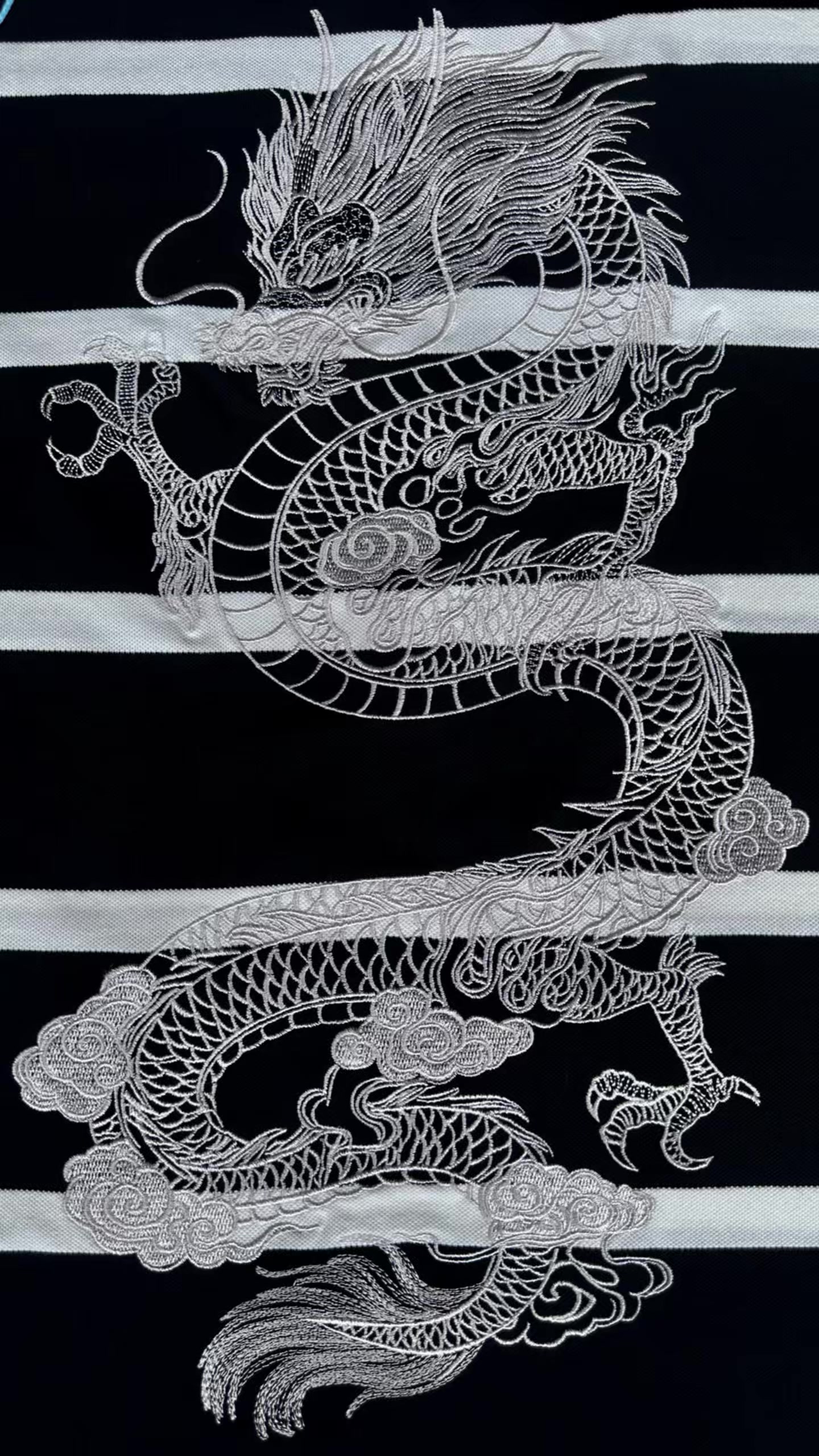 Striped Dragon Embroidery Polo 2
